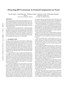 Dissecting BFT Consensus: In Trusted Components we Trust!
