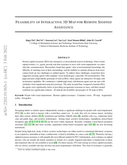 Feasibility of Interactive 3D Map for Remote Sighted Assistance