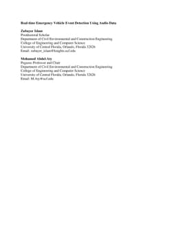 Real-time Emergency Vehicle Event Detection Using Audio Data