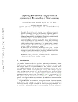 Exploring Sub-skeleton Trajectories for Interpretable Recognition of
  Sign Language