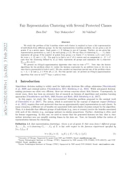 Fair Representation Clustering with Several Protected Classes