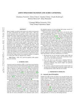 Joint Speech Recognition and Audio Captioning