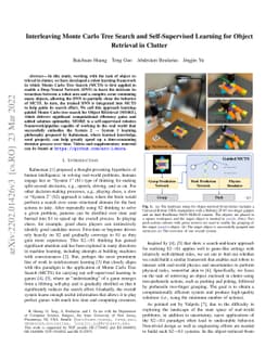 Interleaving Monte Carlo Tree Search and Self-Supervised Learning for
  Object Retrieval in Clutter