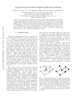 Graph Coloring with Physics-Inspired Graph Neural Networks