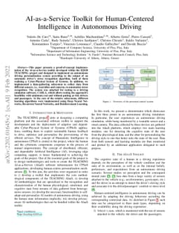 AI-as-a-Service Toolkit for Human-Centered Intelligence in Autonomous
  Driving
