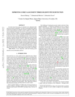 Improving Lyrics Alignment through Joint Pitch Detection