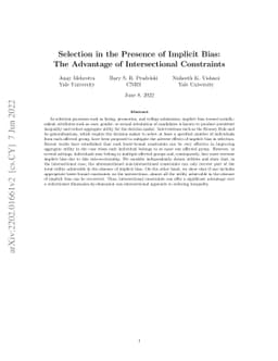 Selection in the Presence of Implicit Bias: The Advantage of
  Intersectional Constraints