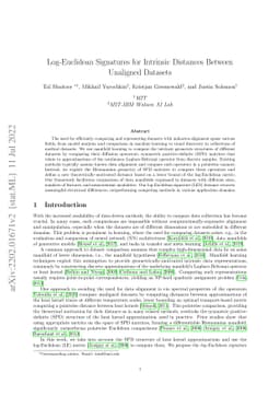 Log-Euclidean Signatures for Intrinsic Distances Between Unaligned
  Datasets