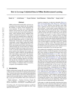 How to Leverage Unlabeled Data in Offline Reinforcement Learning