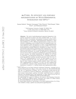 m-CUBES An efficient and portable implementation of multi-dimensional
  integration for gpus