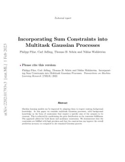 Incorporating Sum Constraints into Multitask Gaussian Processes