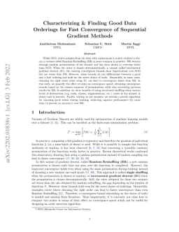 Characterizing & Finding Good Data Orderings for Fast Convergence of
  Sequential Gradient Methods