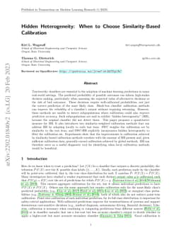 Hidden Heterogeneity: When to Choose Similarity-Based Calibration