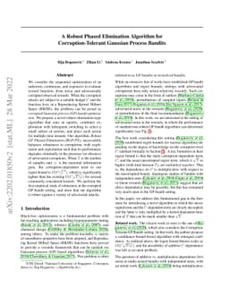 A Robust Phased Elimination Algorithm for Corruption-Tolerant Gaussian
  Process Bandits