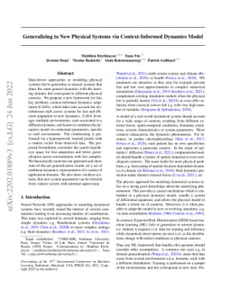 Generalizing to New Physical Systems via Context-Informed Dynamics Model