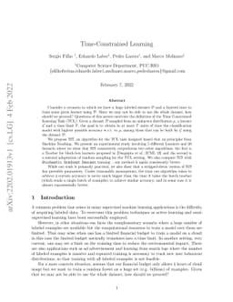 Time-Constrained Learning