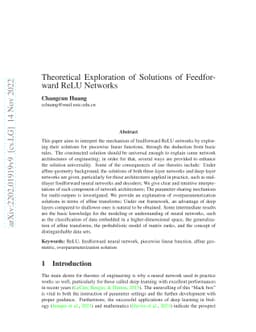 Theoretical Exploration of Solutions of Feedforward ReLU Networks