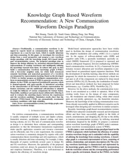 Knowledge Graph Based Waveform Recommendation: A New Communication
  Waveform Design Paradigm