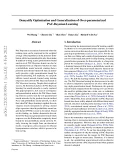 Demystify Optimization and Generalization of Over-parameterized
  PAC-Bayesian Learning