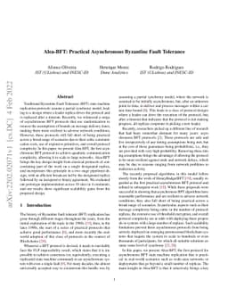 Alea-BFT: Practical Asynchronous Byzantine Fault Tolerance