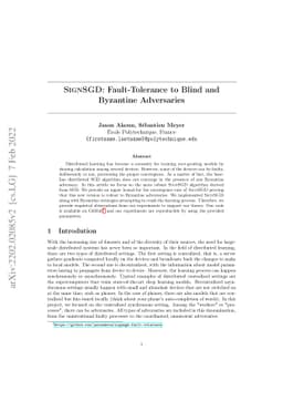 SignSGD: Fault-Tolerance to Blind and Byzantine Adversaries