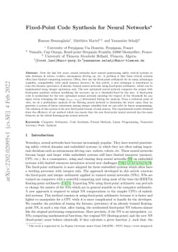 Fixed-Point Code Synthesis For Neural Networks