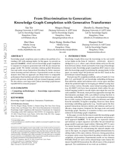 From Discrimination to Generation: Knowledge Graph Completion with
  Generative Transformer