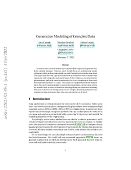Generative Modeling of Complex Data