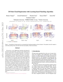 3D Point Cloud Registration with Learning-based Matching Algorithm