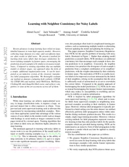 Learning with Neighbor Consistency for Noisy Labels