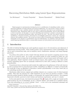 Discovering Distribution Shifts using Latent Space Representations