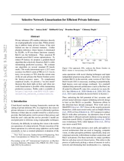 Selective Network Linearization for Efficient Private Inference