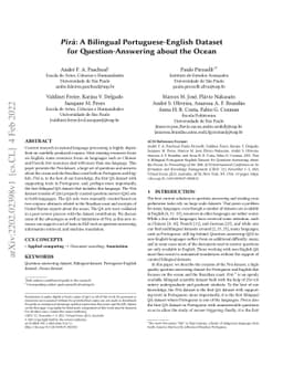 Pirá: A Bilingual Portuguese-English Dataset for Question-Answering
  about the Ocean