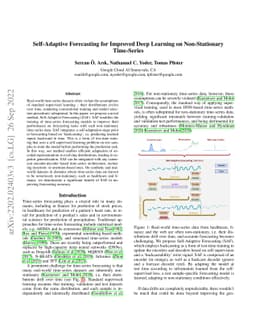 Self-Adaptive Forecasting for Improved Deep Learning on Non-Stationary
  Time-Series