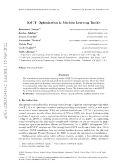 OMLT: Optimization & Machine Learning Toolkit