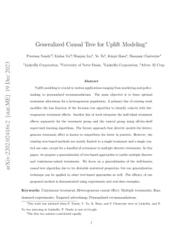 Generalized Causal Tree for Uplift Modeling