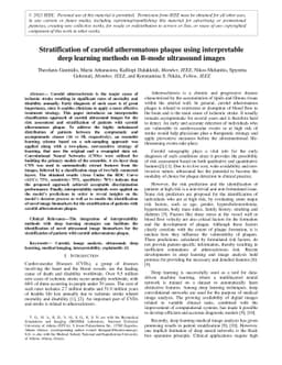 Stratification of carotid atheromatous plaque using interpretable deep
  learning methods on B-mode ultrasound images