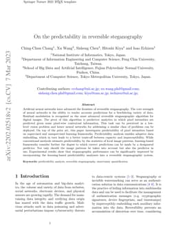 On the predictability in reversible steganography