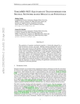 TorchMD-NET: Equivariant Transformers for Neural Network based Molecular
  Potentials