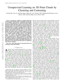 Unsupervised Learning on 3D Point Clouds by Clustering and Contrasting