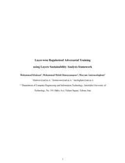 Layer-wise Regularized Adversarial Training using Layers Sustainability
  Analysis (LSA) framework