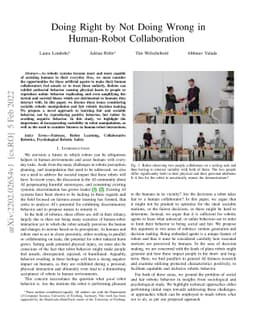 Doing Right by Not Doing Wrong in Human-Robot Collaboration