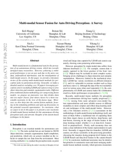 Multi-modal Sensor Fusion for Auto Driving Perception: A Survey