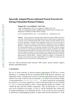 Spectrally Adapted Physics-Informed Neural Networks for Solving
  Unbounded Domain Problems