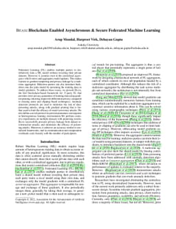 BEAS: Blockchain Enabled Asynchronous & Secure Federated Machine
  Learning