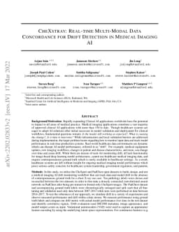 CheXstray: Real-time Multi-Modal Data Concordance for Drift Detection in
  Medical Imaging AI