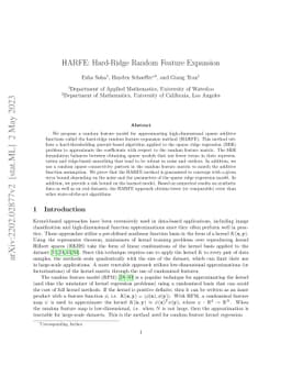 HARFE: Hard-Ridge Random Feature Expansion