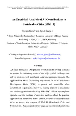 An Empirical Analysis of AI Contributions to Sustainable Cities (SDG11)