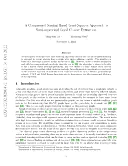 A Compressed Sensing Based Least Squares Approach to Semi-supervised
  Local Cluster Extraction