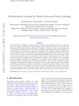 Reinforcement Learning for Shared Autonomy Drone Landings